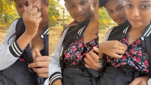 Horny Desi School Girl – Sweet Outdoor Boobs Play